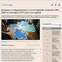 Fusiones y adquisiciones: en el segundo semestre de 2019 se moviliz 297% ms en capital